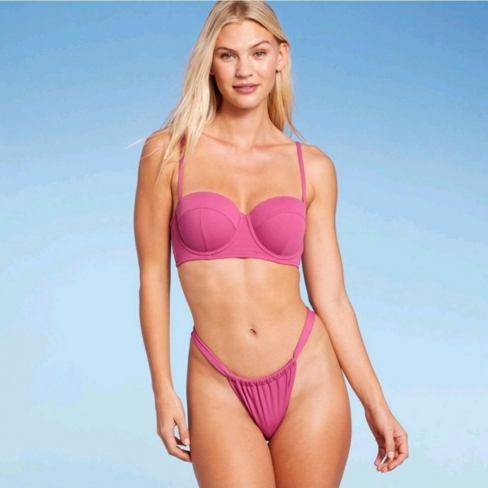 Women's Bra Like Bikini Top -Shade & Shore Pink 34C